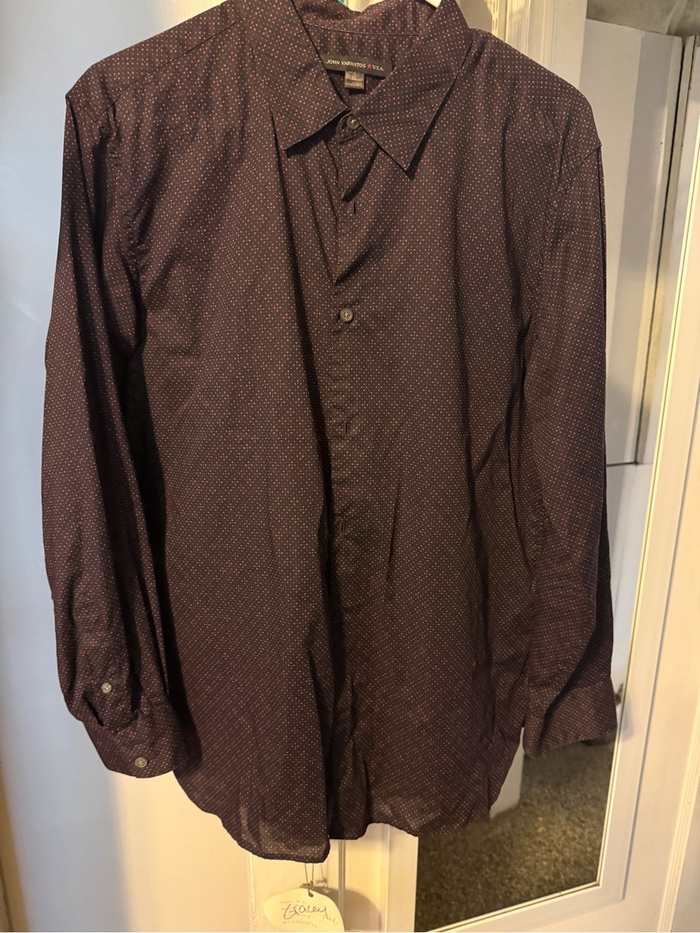 Men’s Varvatos button down deep purple with a subtle back pattern